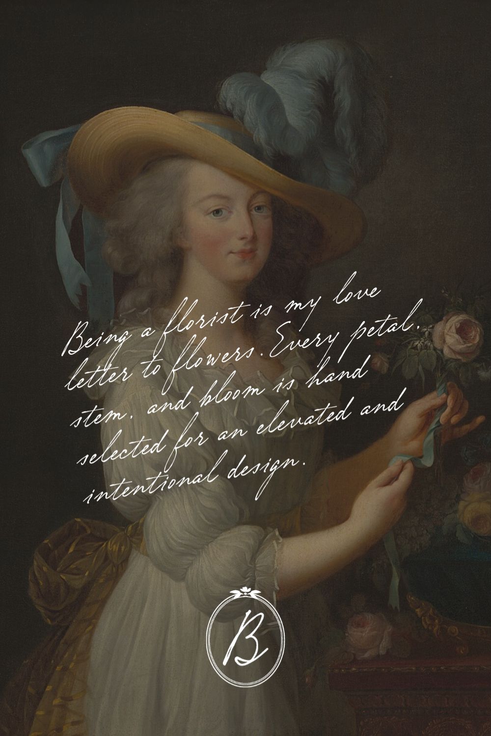 a brand font and branding logo design for a florist, with cursive words