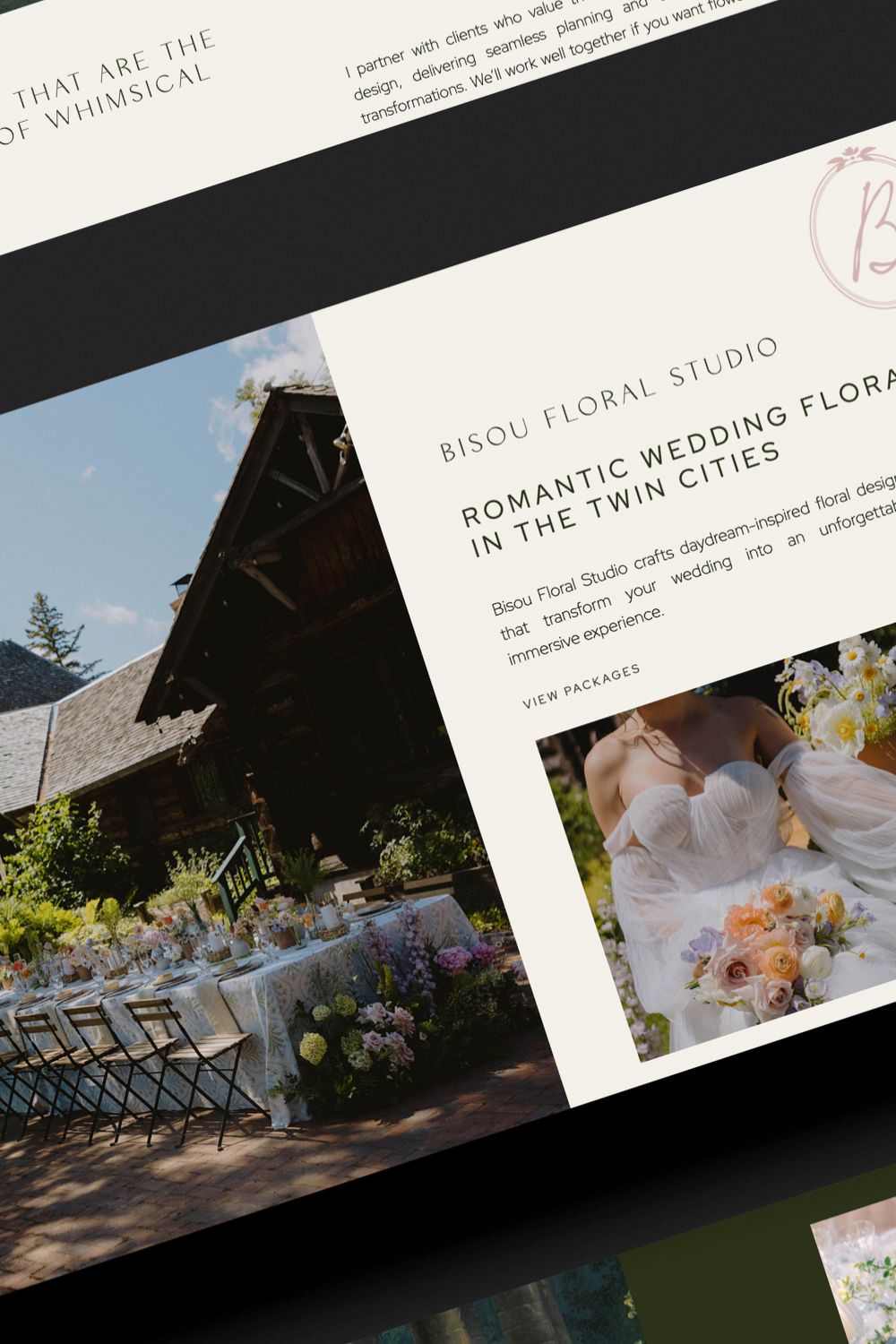 A website design created for a florist website, by a brand and web designer