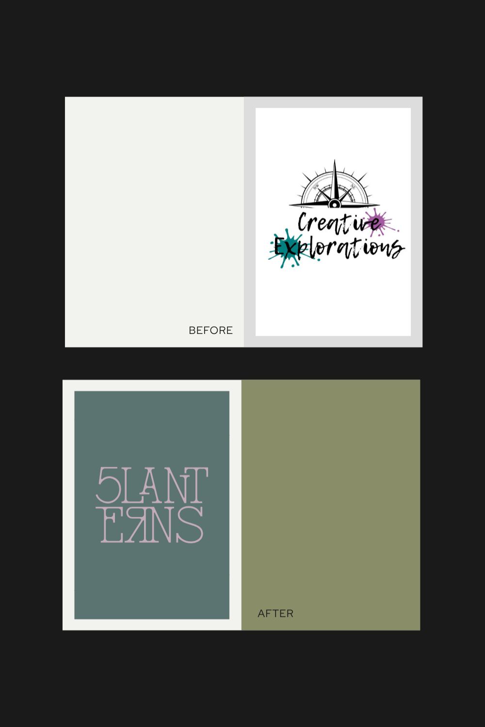 A before and after branding logo design showcasing a brand designer's logo design work