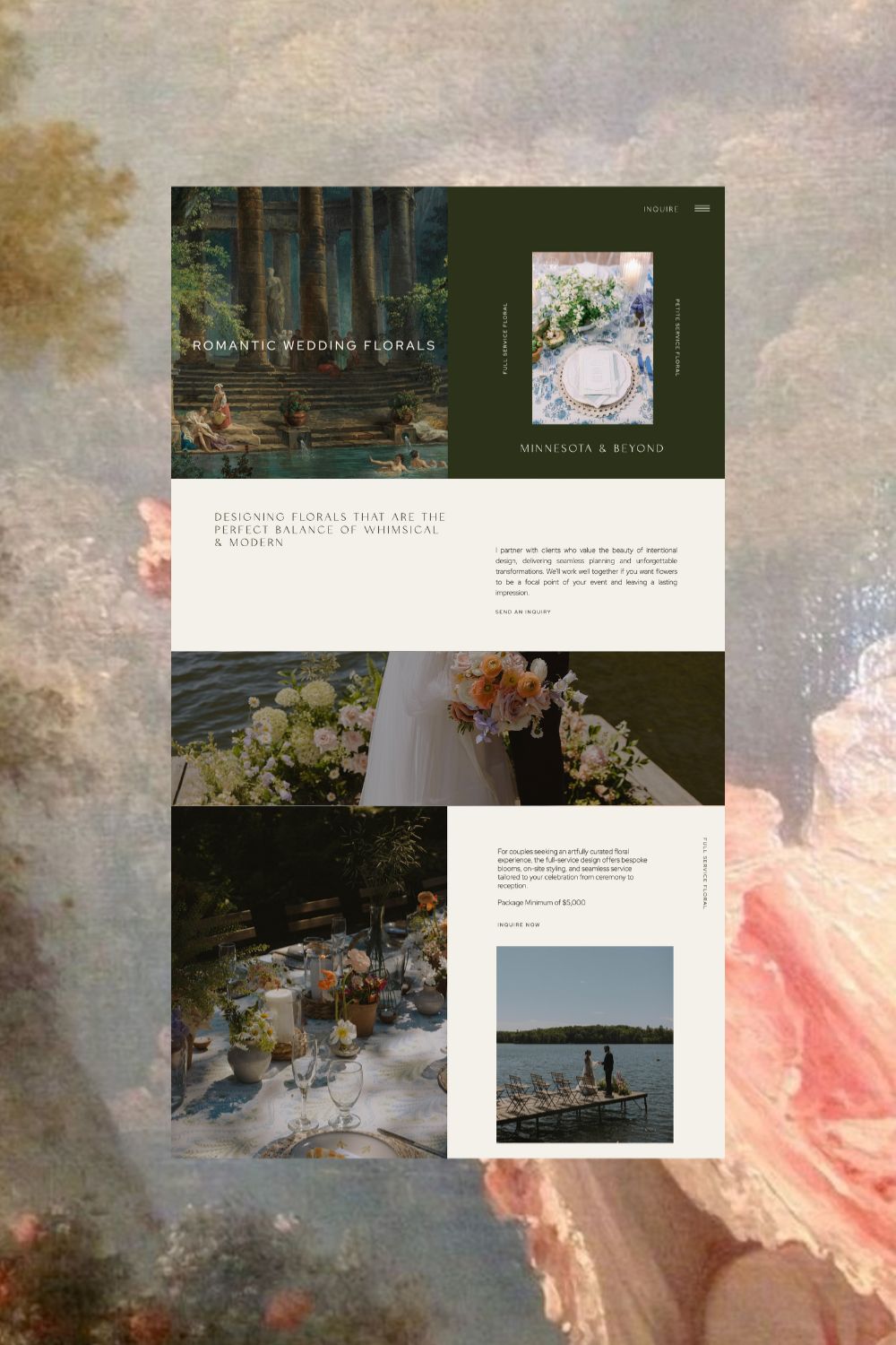 Website design created for a wedding florist 