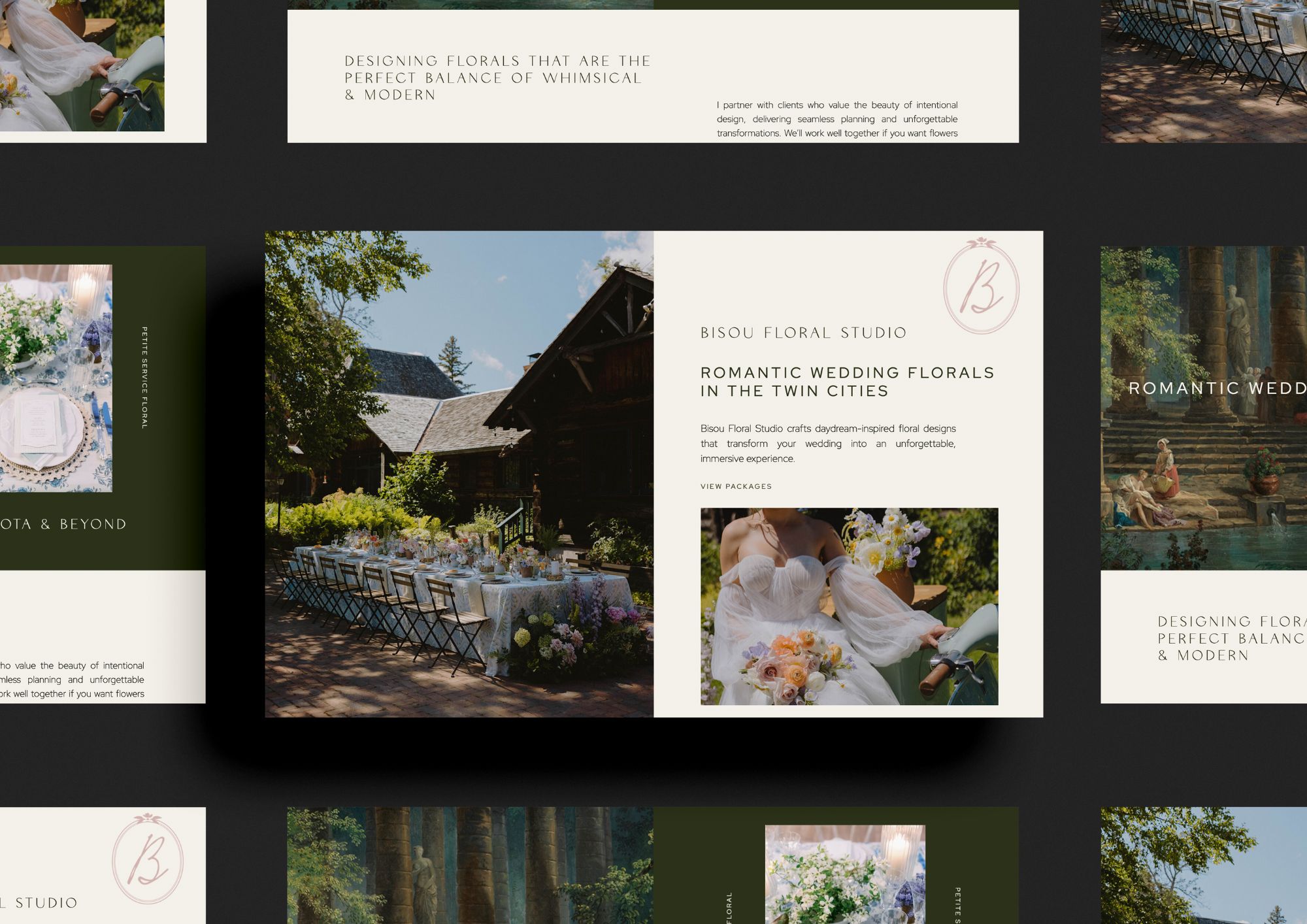 A website from my website design portfolio, designed for a wedding florist