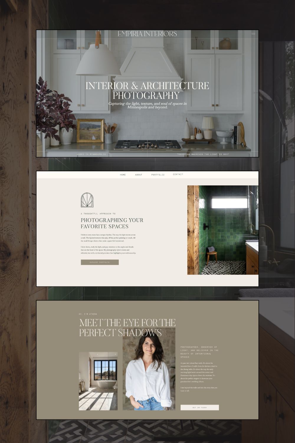 Interior designer website design, from my website design portfolio as a web designer