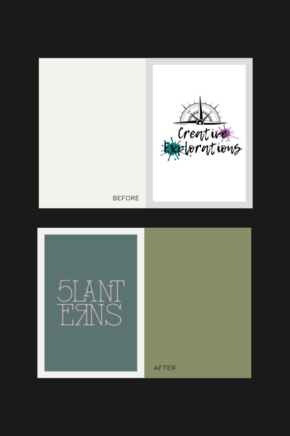 A before and after logo design from a branding design I created