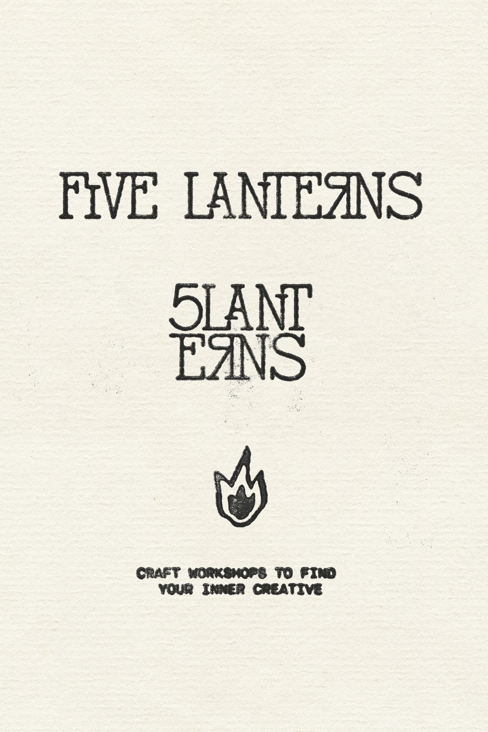 A logo design set for a brand design I created as a brand designer, showcasing hand-lettering and a flame