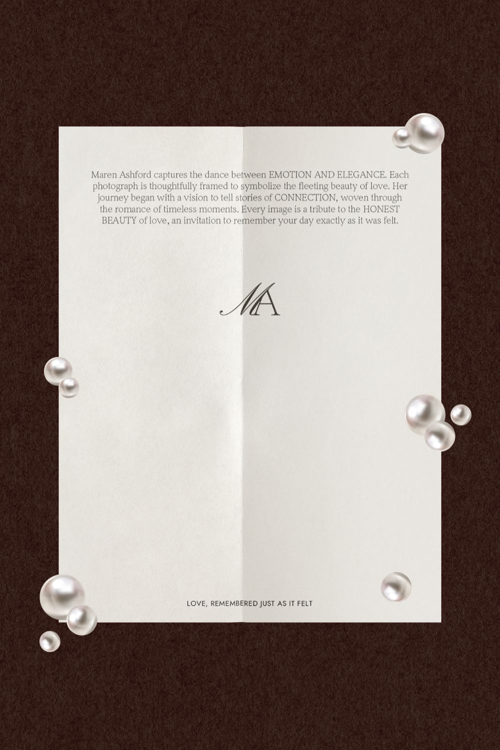 Elements from a wedding photographer's luxury branding design