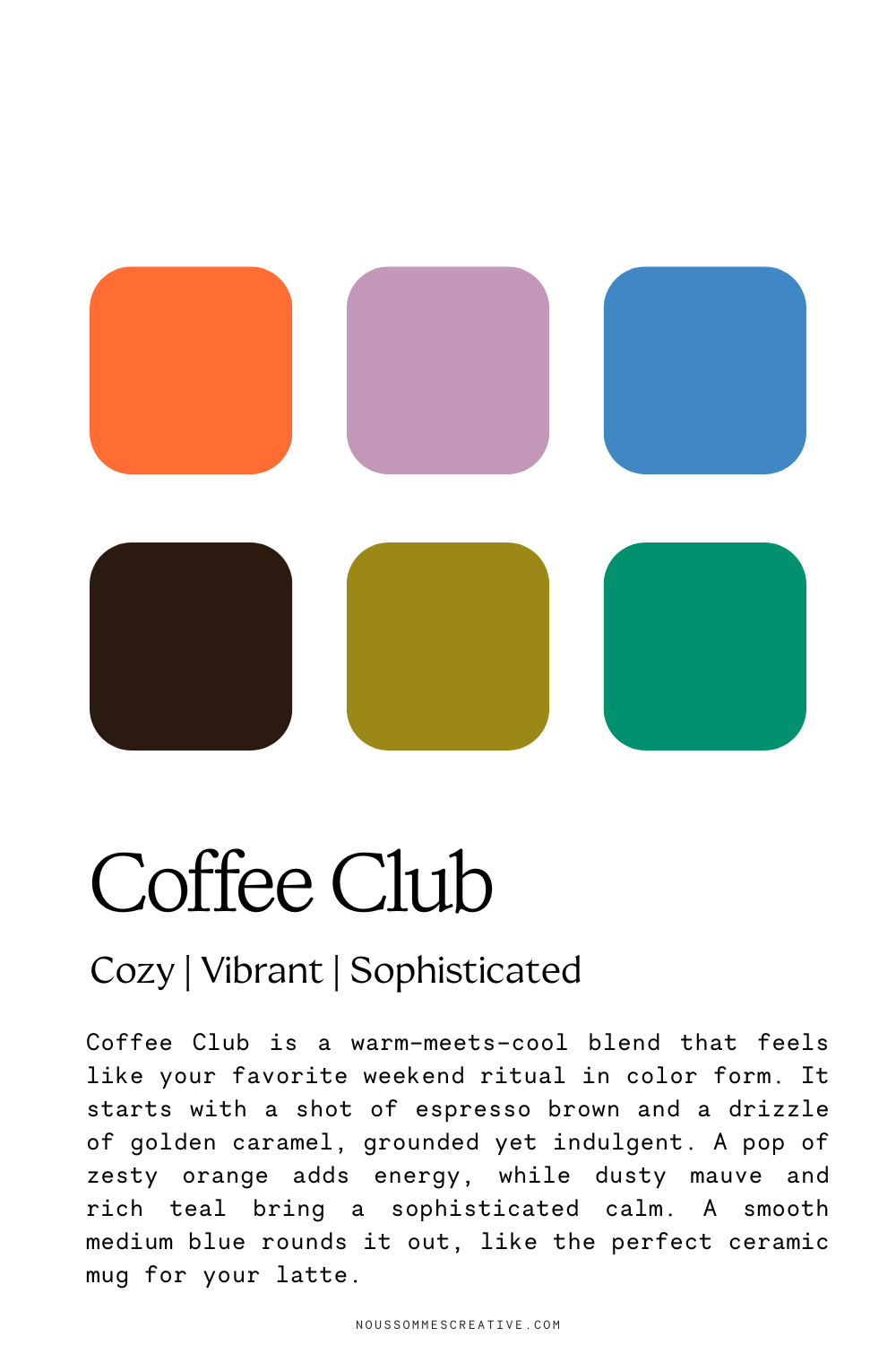 A brand color palette created with color psychology for a coffee brand