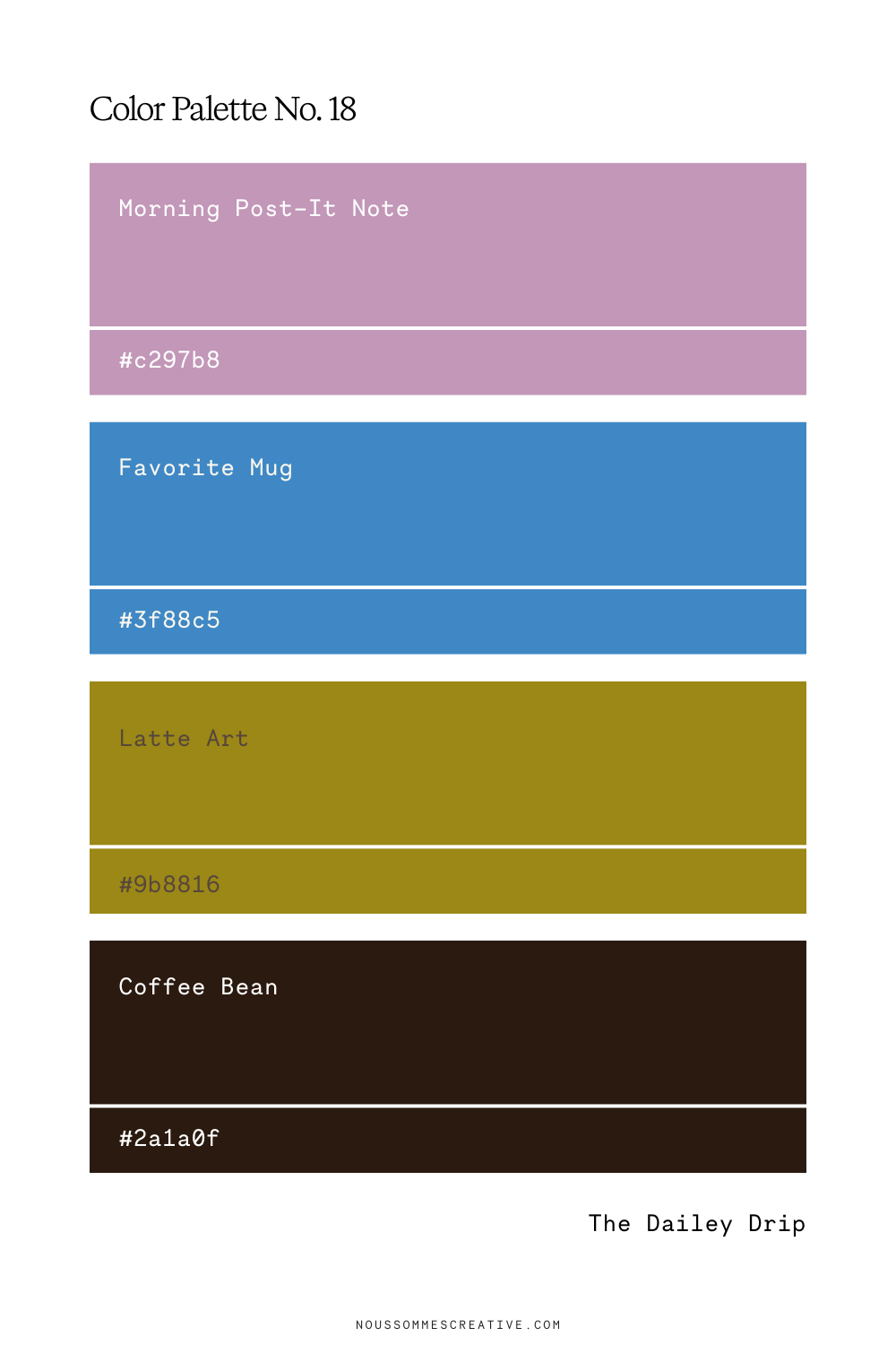 A brand color palette created with color psychology for a coffee brand