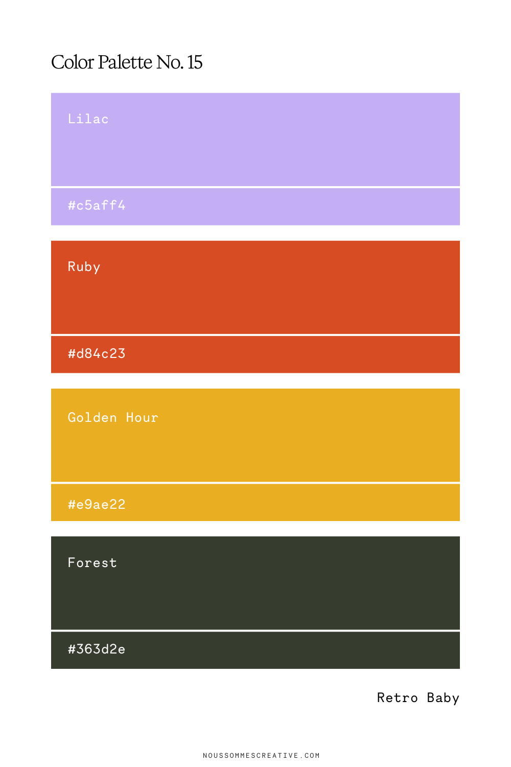 A retro color palette created for a bold brand design